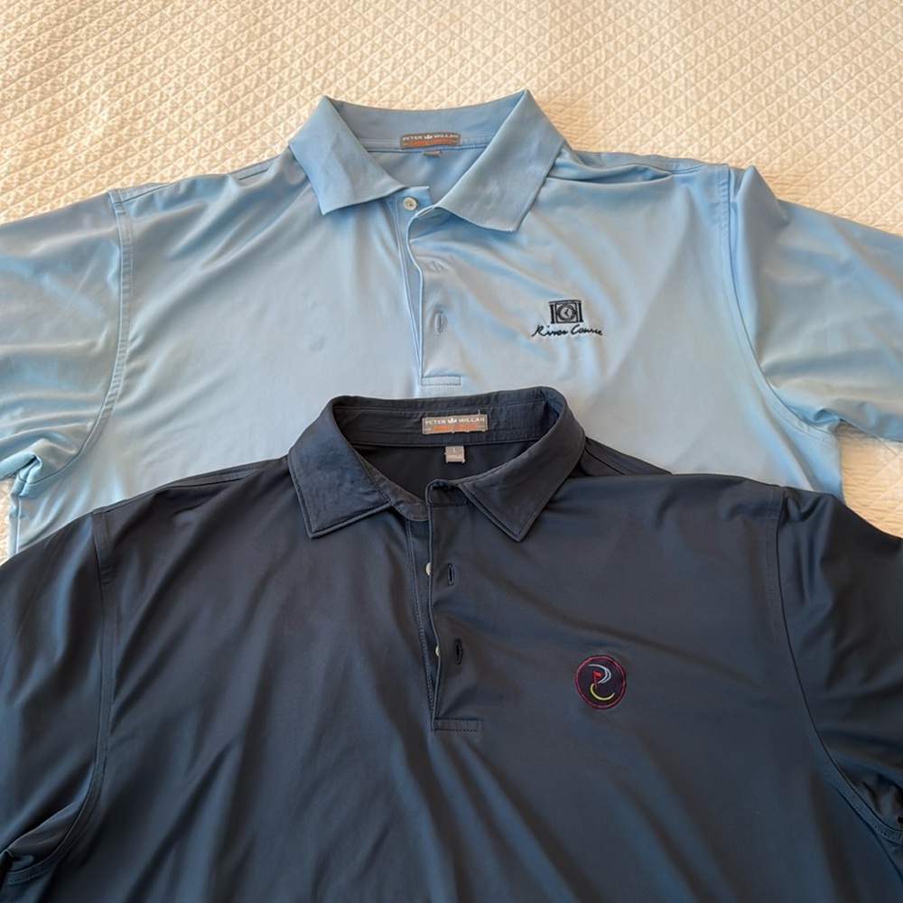 Lot of 2 men’s Peter Millar golf polos from River Course